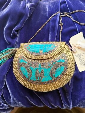 SFERA JOVEN jewelled metal Crossbody Purse New w Tags